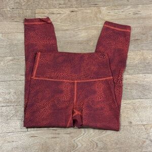 Lululemon Wunder Train High Rise Crop 23" Crackle Glaze Vintage Orange Larkspur